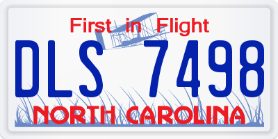 NC license plate DLS7498