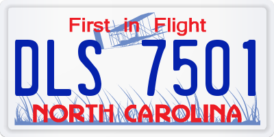 NC license plate DLS7501