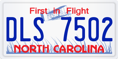 NC license plate DLS7502