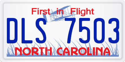 NC license plate DLS7503