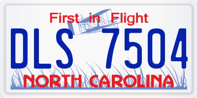 NC license plate DLS7504