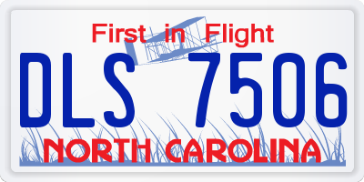 NC license plate DLS7506