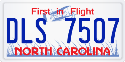NC license plate DLS7507