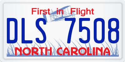 NC license plate DLS7508