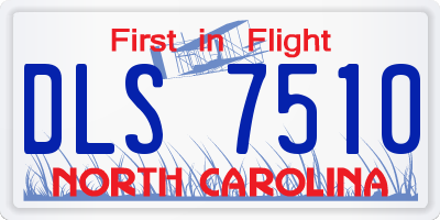 NC license plate DLS7510