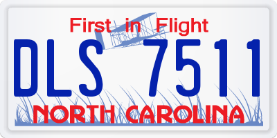 NC license plate DLS7511