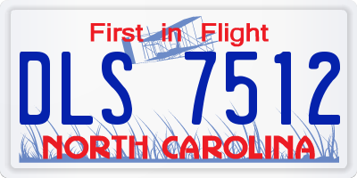 NC license plate DLS7512