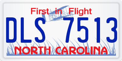 NC license plate DLS7513