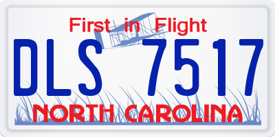 NC license plate DLS7517