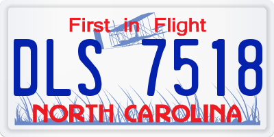 NC license plate DLS7518