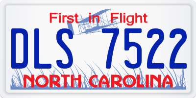 NC license plate DLS7522