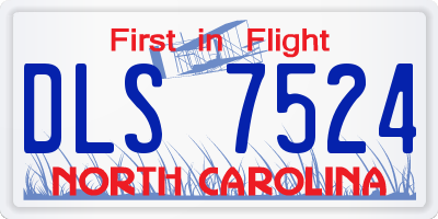 NC license plate DLS7524