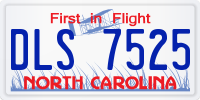 NC license plate DLS7525