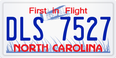NC license plate DLS7527