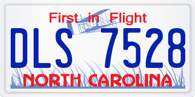 NC license plate DLS7528