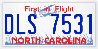 NC license plate DLS7531