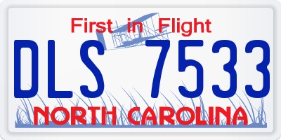 NC license plate DLS7533