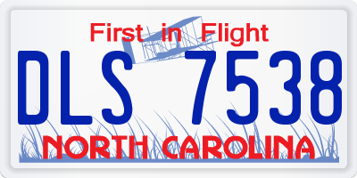 NC license plate DLS7538