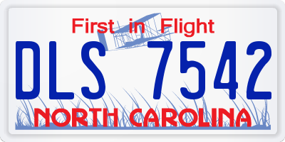 NC license plate DLS7542