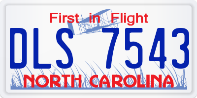 NC license plate DLS7543