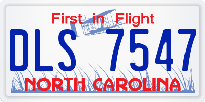 NC license plate DLS7547
