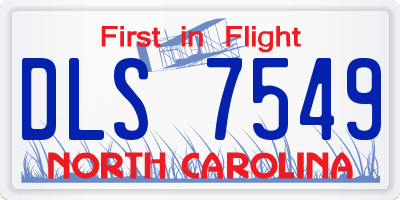 NC license plate DLS7549