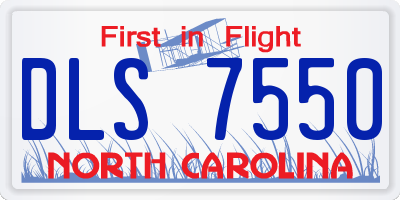 NC license plate DLS7550