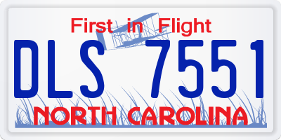 NC license plate DLS7551