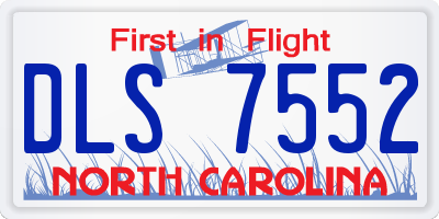 NC license plate DLS7552