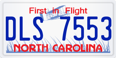 NC license plate DLS7553