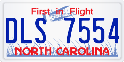 NC license plate DLS7554