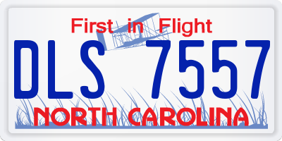 NC license plate DLS7557