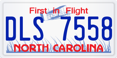 NC license plate DLS7558