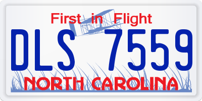 NC license plate DLS7559