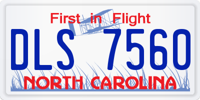 NC license plate DLS7560