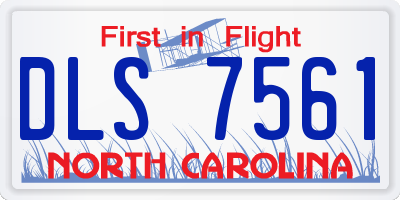 NC license plate DLS7561