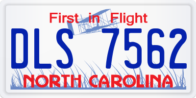NC license plate DLS7562