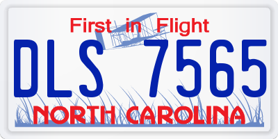 NC license plate DLS7565