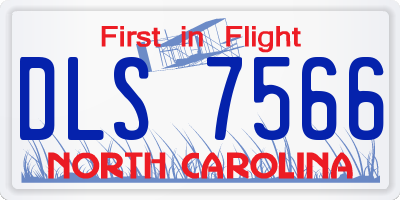 NC license plate DLS7566