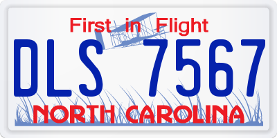 NC license plate DLS7567