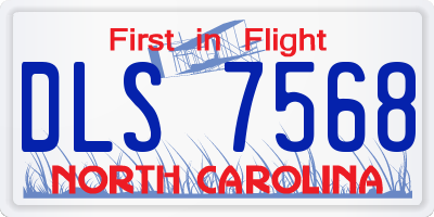 NC license plate DLS7568