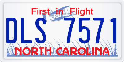 NC license plate DLS7571