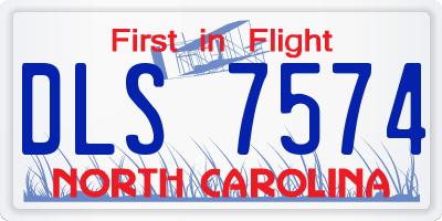 NC license plate DLS7574