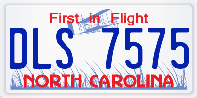 NC license plate DLS7575
