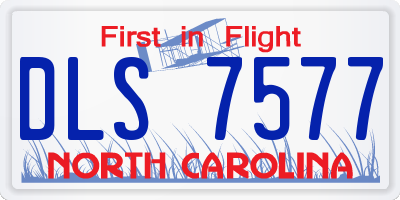 NC license plate DLS7577