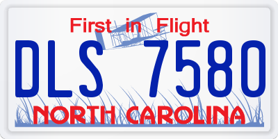 NC license plate DLS7580