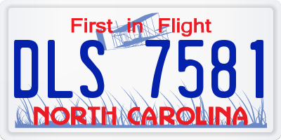 NC license plate DLS7581
