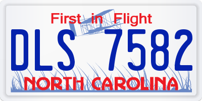 NC license plate DLS7582