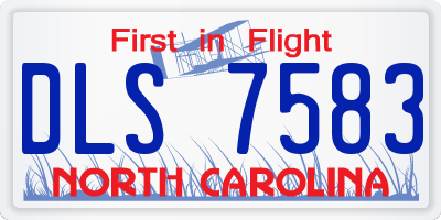 NC license plate DLS7583