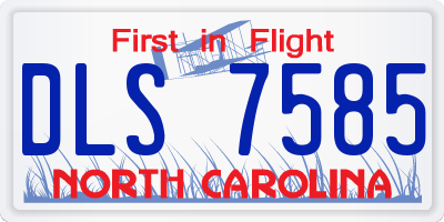 NC license plate DLS7585